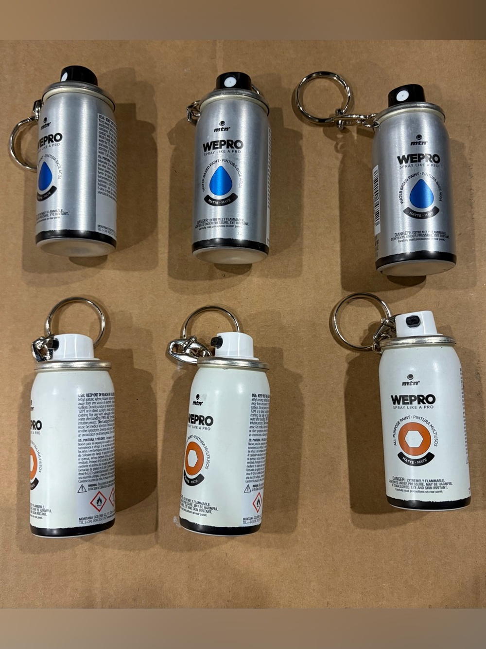 Montana colors spray paint keychain set of 6 Krylon graffiti Kaws Irak supreme